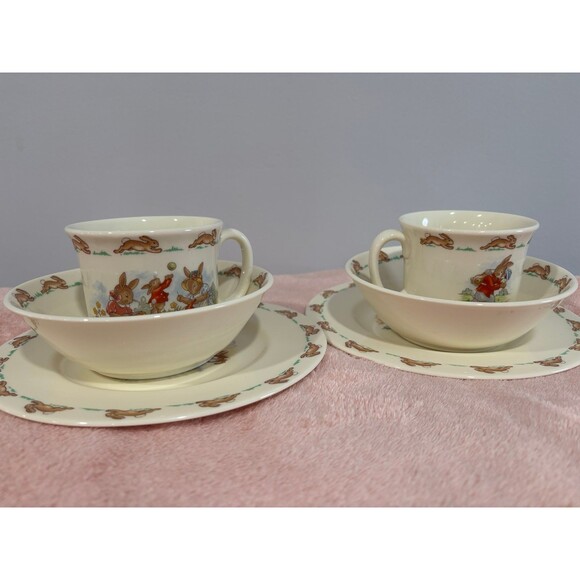 Vintage Rare pattern Bunnykins Bone Two China Place settings - Picture 9 of 11